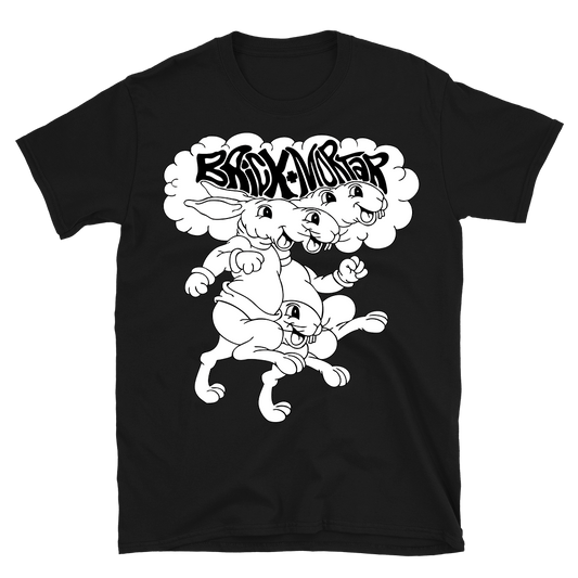 Brick + Mortar Trippy Bunny Black Tee